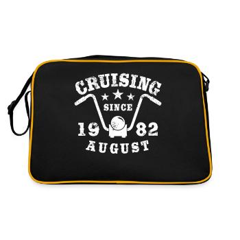 Cruising Biker Geburtstag August 1982 Motorrad - Retro Tasche - Schwarz/Gold - Hinten