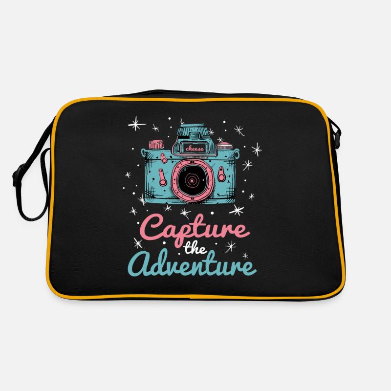 Capture The Adventure - Camera and Stars Retro Bag