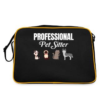 Professional Pet Sitter Funny Veterinarian - Retro Bag - black/gold - Back