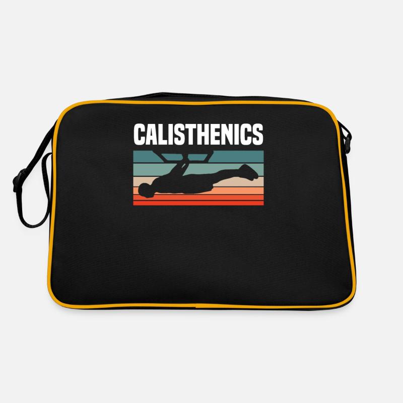 Calisthenics Training Fitness Workout - Retro Tasche - Schwarz/Gold