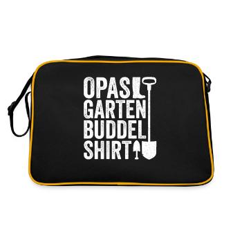 Garten Buddelshirt Vatertag Opa Hobbygärtner - Retro Tasche - Schwarz/Gold - Hinten
