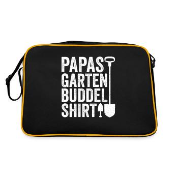 Garten Buddelshirt Vatertag Papa Hobbygärtner - Retro Tasche - Schwarz/Gold - Hinten
