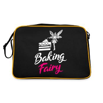 Cake Lover Cake Gift - Retro Tasche - Schwarz/Gold - Hinten