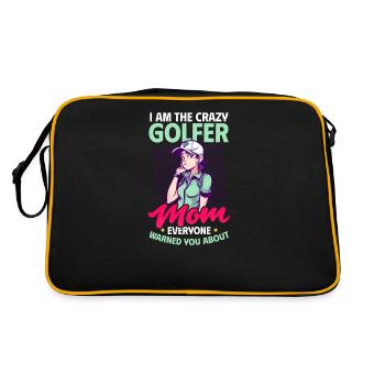 Maman de golf Maman folle avertie - Sac Retro - noir/or - Dos