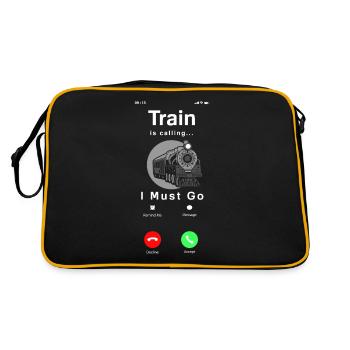 Funny Train Lover Trains Locomotive Gift - Retro Bag - black/gold - Back