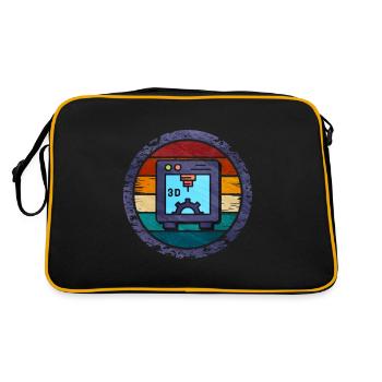 3d printing - Retro Tasche - Schwarz/Gold - Hinten