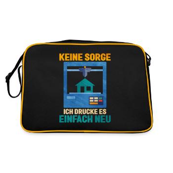 3d printing - Retro Tasche - Schwarz/Gold - Hinten