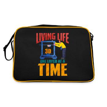3d printing - Retro Tasche - Schwarz/Gold - Hinten