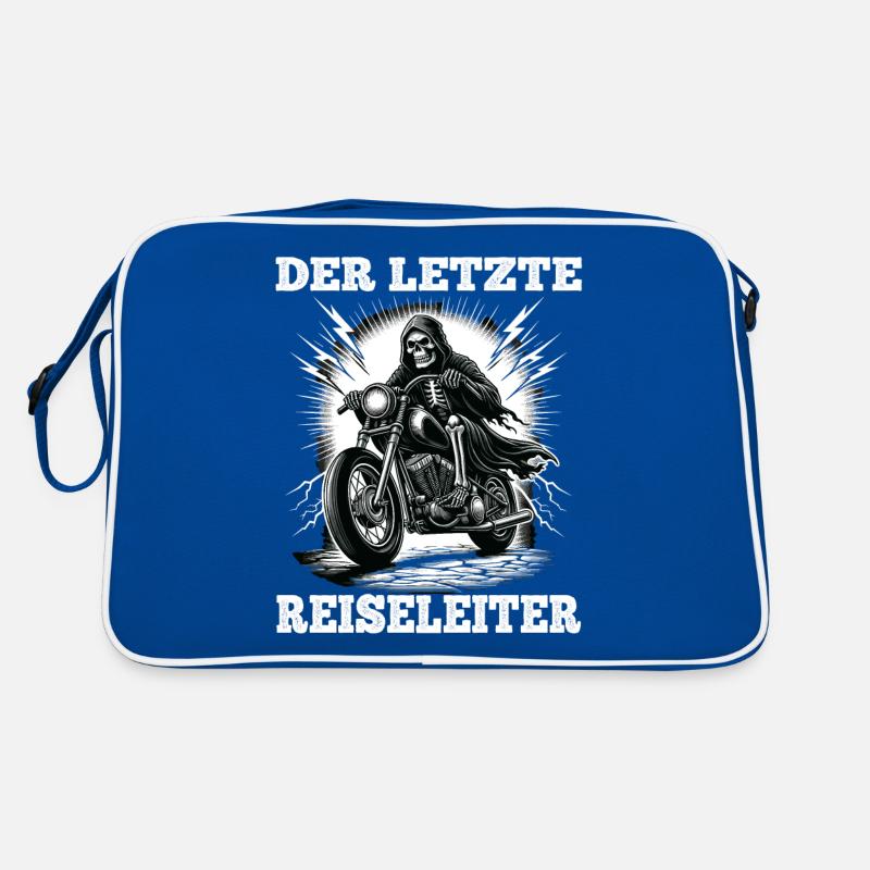 Skelett Biker Der Letzte Reiseleiter Motorrad Fan Retro Tasche