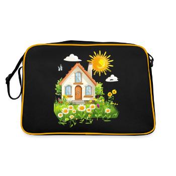 Chalet ensoleillé à la campagne - Sac Retro - noir/or - Dos