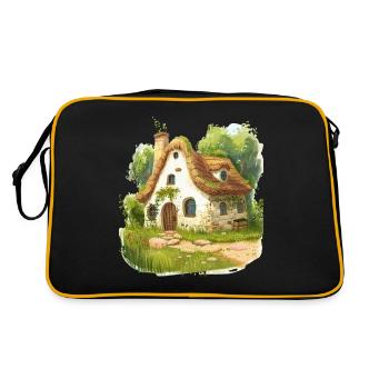 Idyllic fairytale house in the countryside - Retro Bag - black/gold - Back