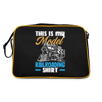 Funny Train Lover Trains Locomotive Gift - Retro Bag - black/gold - Back