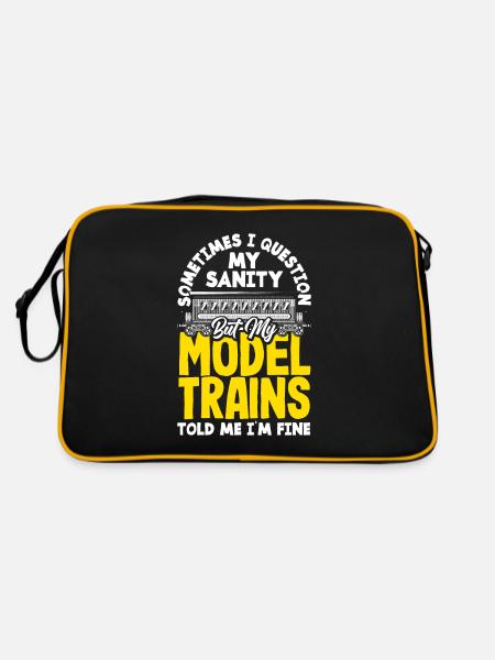 Drôle de Train amant Trains Locomotive cadeau - Sac Retro - noir/or - Dos