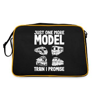 Funny Train Lover Trains Locomotive Gift - Retro Bag - black/gold - Back
