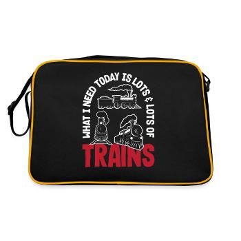 Funny Train Lover Trains Locomotive Gift - Retro Bag - black/gold - Back