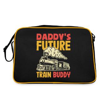 Funny Train Lover Trains Locomotive Gift - Retro Bag - black/gold - Back