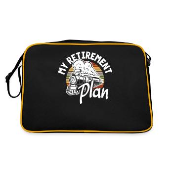 Funny Train Lover Trains Locomotive Gift - Retro Bag - black/gold - Back
