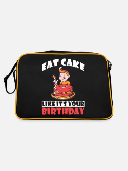Cake Lover Cake Gift - Retro Bag - black/gold - Back