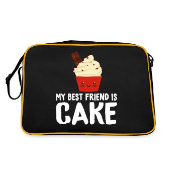 Cake Lover Cake Gift - Retro Tasche - Schwarz/Gold - Hinten