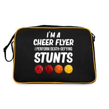 I'm a cheerflyer I'm death-defying because of that - Retro Bag - black/gold - Back