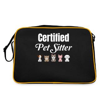 Certified Pet Sitter Funny Veterinarian - Retro Bag - black/gold - Back