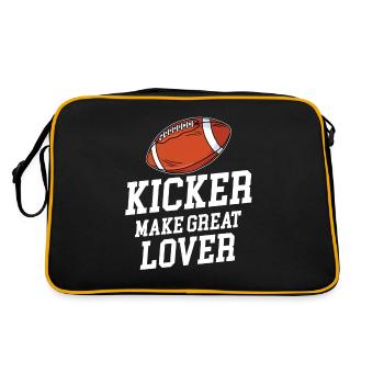 Kicker Make Great Lovers Football Quarterback - Retro Tasche - Schwarz/Gold - Hinten
