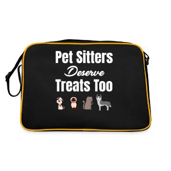 Pet sitters also deserve treats veterinarian - Retro Bag - black/gold - Back