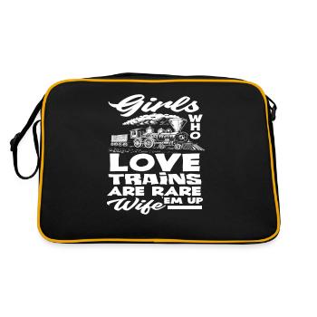 Girls Women Train Trains Hobby Train Spotter - Retro Bag - black/gold - Back