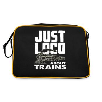Locomotive Train Trains Hobby Train Spotter - Retro Bag - black/gold - Back