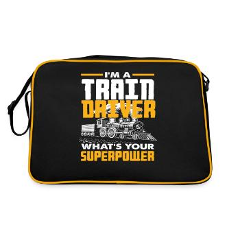 Train Trains Train Driver Profession Superpower - Retro Bag - black/gold - Back