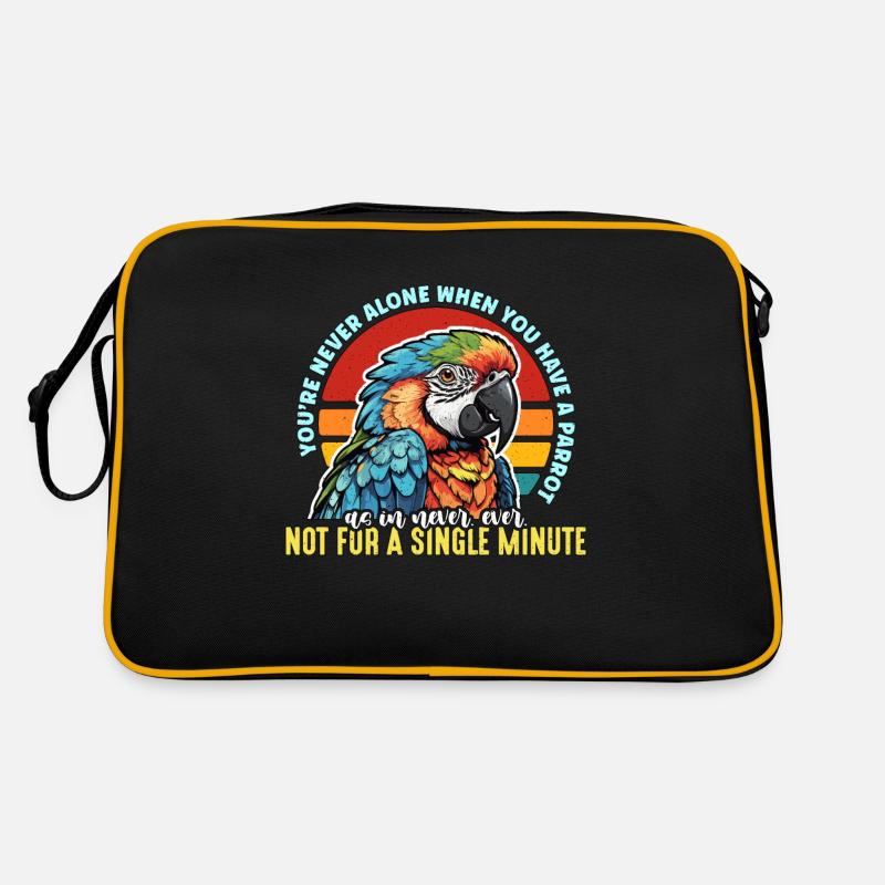 Parrot You're Never Alone When You Parrot Owner - Retro Tasche - Schwarz/Gold