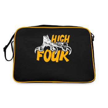 Parrot High Four Loves Birdwatcher Parrot Lover - Retro Bag - black/gold - Back