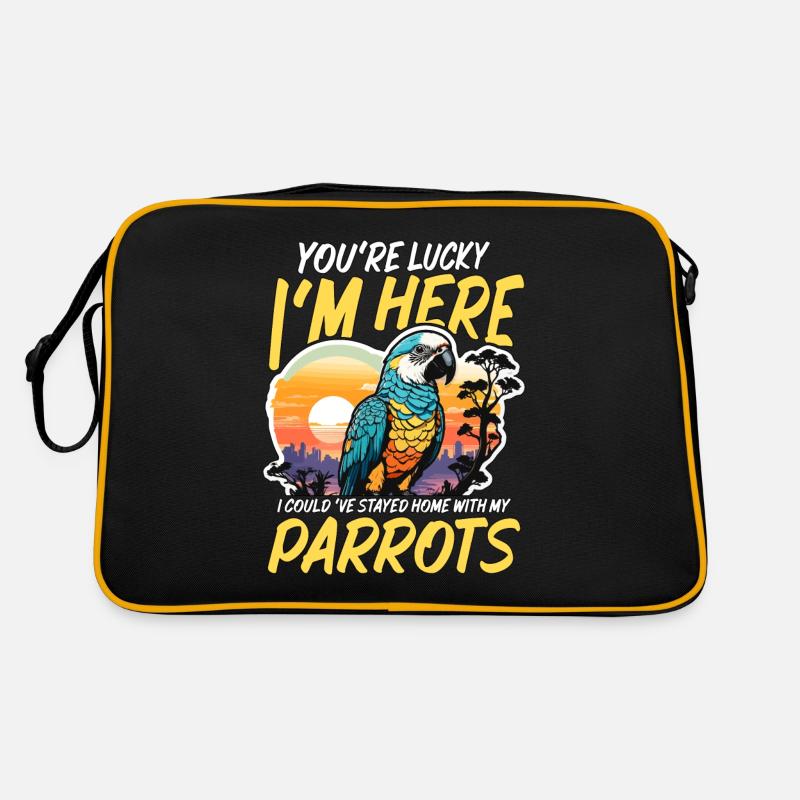 Perroquet tu as de la chance que je sois là aime le gris africain Sac Retro
