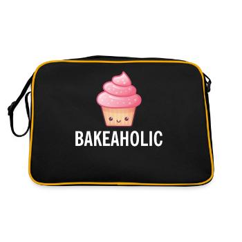 Cake Lover Cake Gift - Retro Tasche - Schwarz/Gold - Hinten
