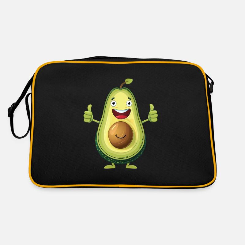 Cheerful avocado with thumbs up Retro Bag