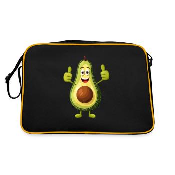 Happy Avocado Thumbs Up - Sac Retro - noir/or - Dos