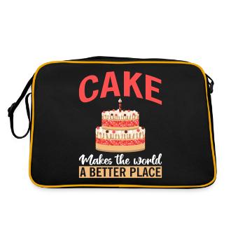 Cake Lover Cake Gift - Retro Bag - black/gold - Back