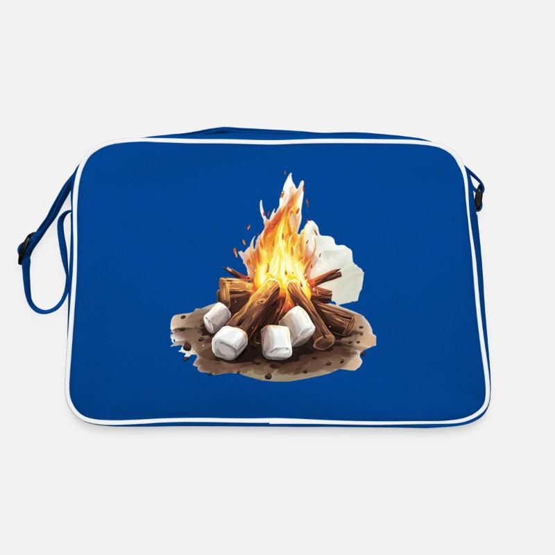 Cozy campfire with marshmallows Retro Bag