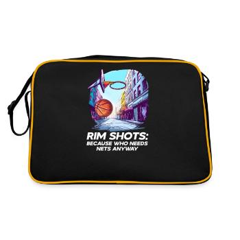 Street Basketball Rim Shots: Denn wer braucht schon Netz - Retro Tasche - Schwarz/Gold - Hinten