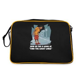 Street Basketball Spiel beitreten Spielfeldlinien finden - Retro Tasche - Schwarz/Gold - Hinten