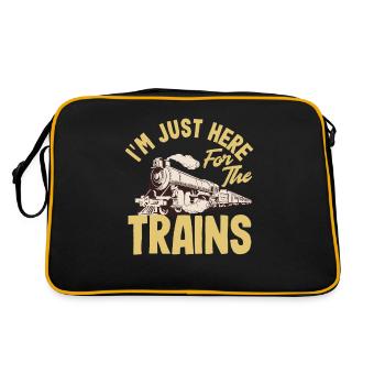 Funny Train Lover Trains Locomotive Gift - Retro Bag - black/gold - Back