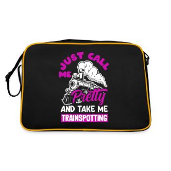 Funny Train Lover Trains Locomotive Gift - Retro Bag - black/gold - Back