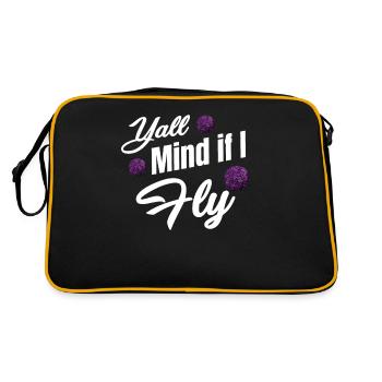 Yall Mind If I Fly Funny Cheer Flyer Football - Retro Bag - black/gold - Back