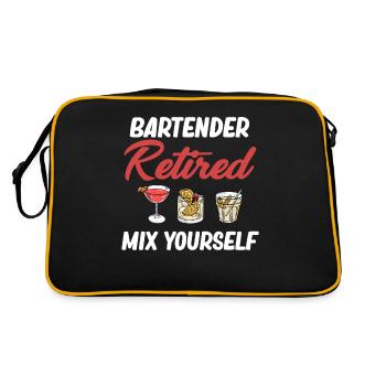 Bartend Im Ruhestand Mix Yourself Mixologist - Retro Tasche - Schwarz/Gold - Hinten