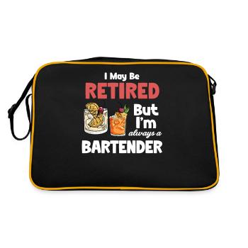 Je suis peut-être à la retraite, mais je le suis - Sac Retro - noir/or - Dos