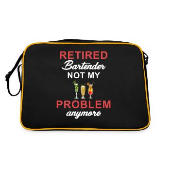 Barkeeper Im Ruhestand Nicht Mehr Mein Problem - Retro Tasche - Schwarz/Gold - Hinten