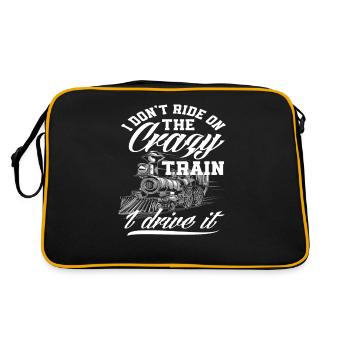 Funny Train Driver Train Trains Profession - Retro Bag - black/gold - Back