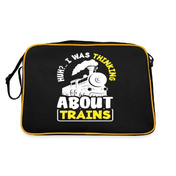 Train Trains Hobby Train Spotter Train Driver - Sac Retro - noir/or - Dos