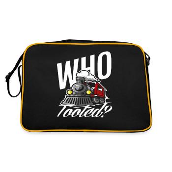 Funny Train Driver Train Trains - Retro Bag - black/gold - Back