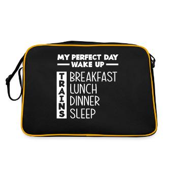 Perfect Day Train Trains Hobby Train Spotter - Retro Bag - black/gold - Back